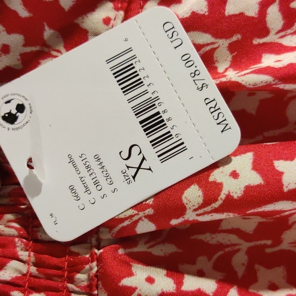 Free People Cherry Combo On Our Radar Slip NWT Size XS - Picture 5 of 8